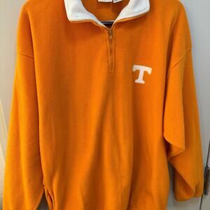Tennessee Volunteers Mens Orange 1/4 Zip Pull Over Fleece Jacket Size XL